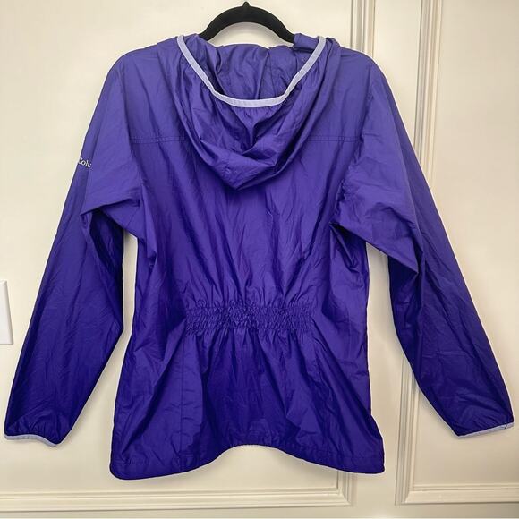 Columbia Purple Rain Jacket Size M Full Zip Hooded Pockets Thin Windbreaker - Picture 5 of 10